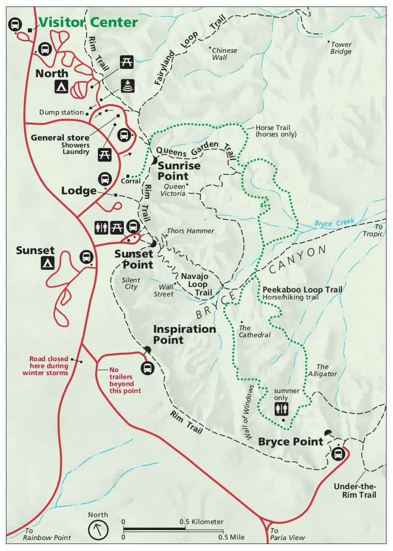 Bryce Canyon Amphitheater Map