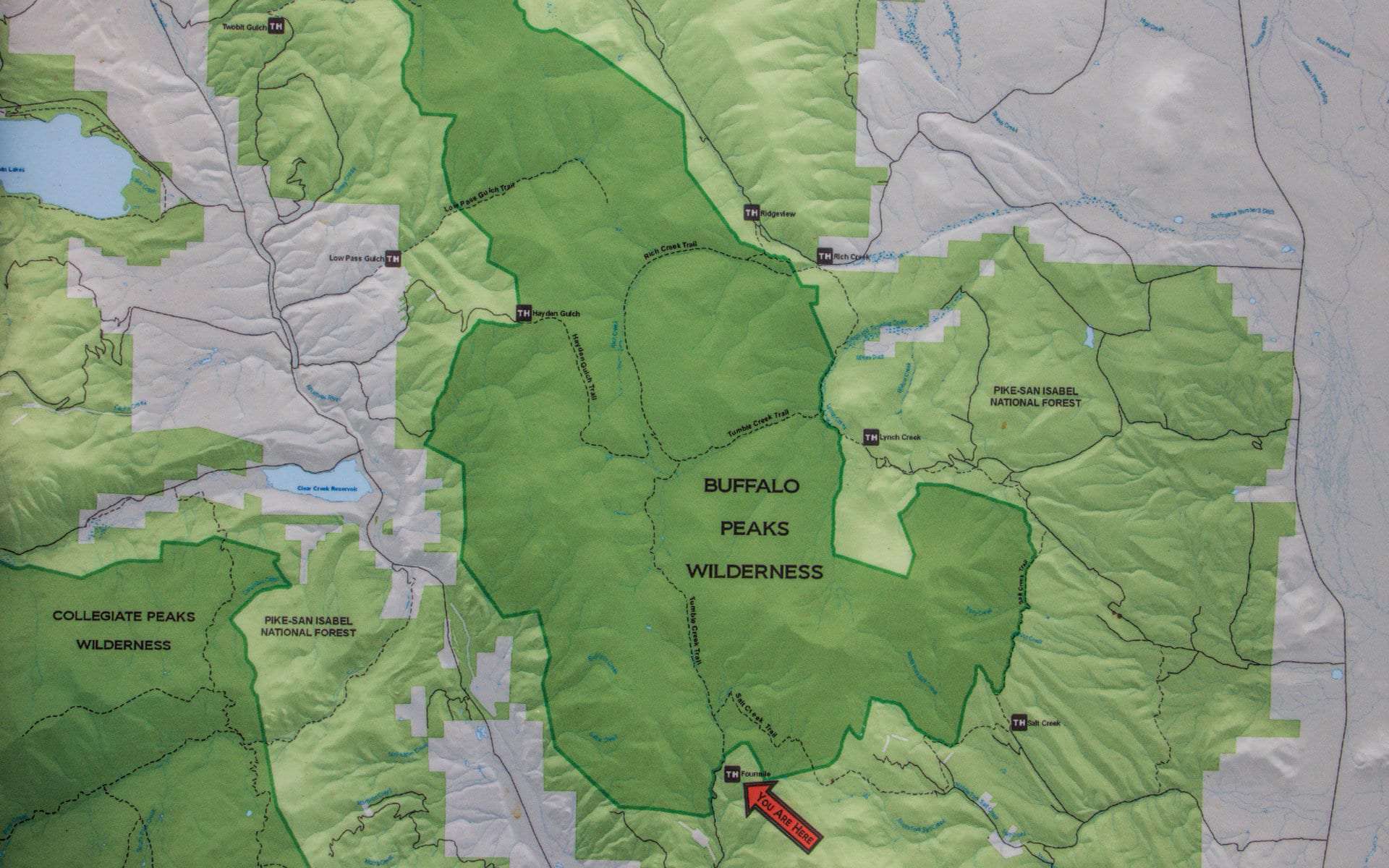 Buffalo Peaks Wilderness trail map